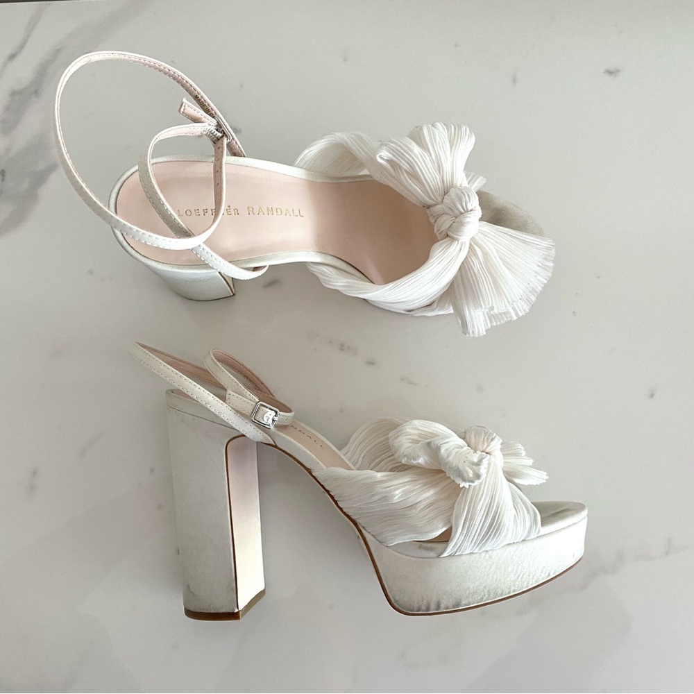 Loeffler Randall White Platform Sandals
